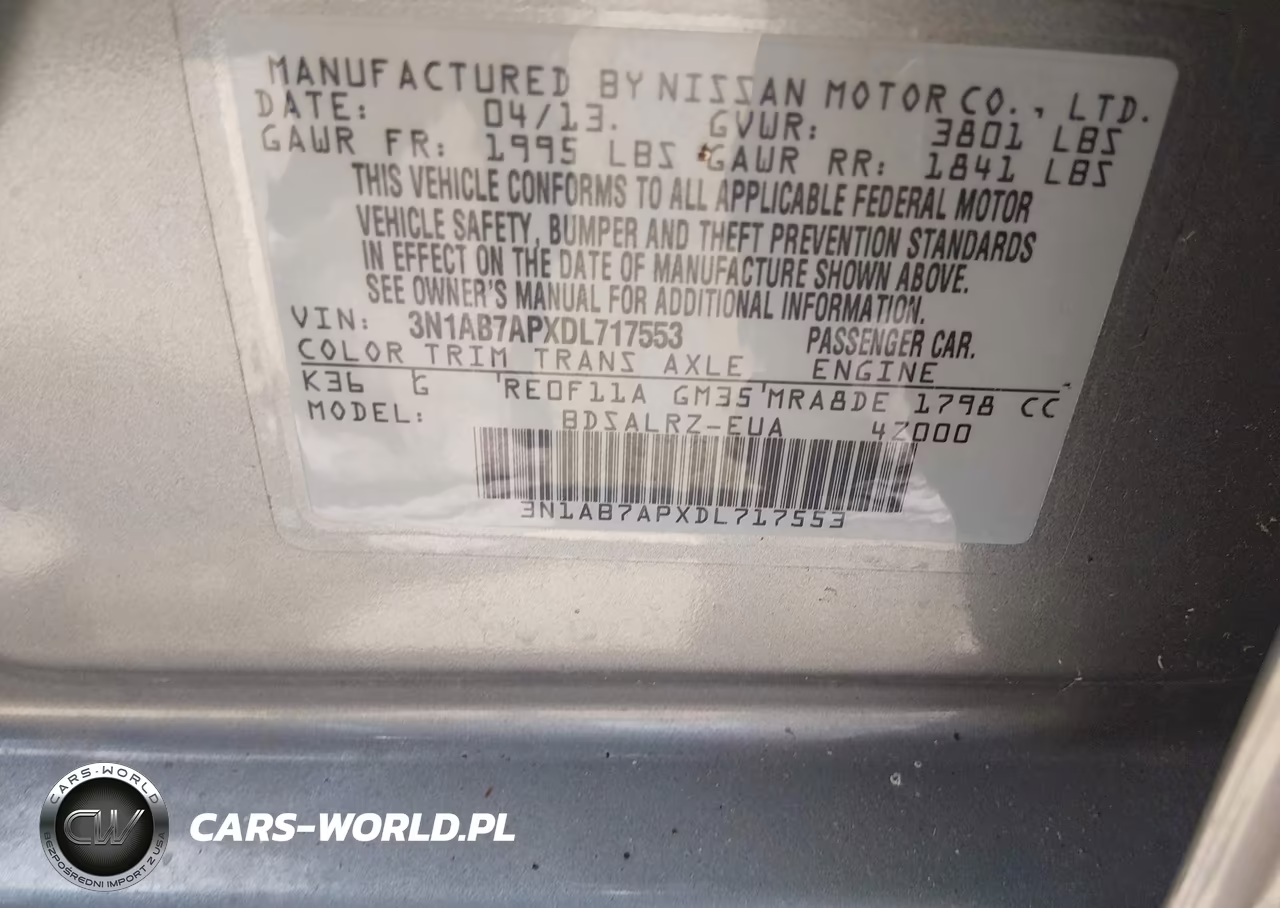 2013 Nissan Sentra Sr VIN:3N1AB7APXDL717553 - 9