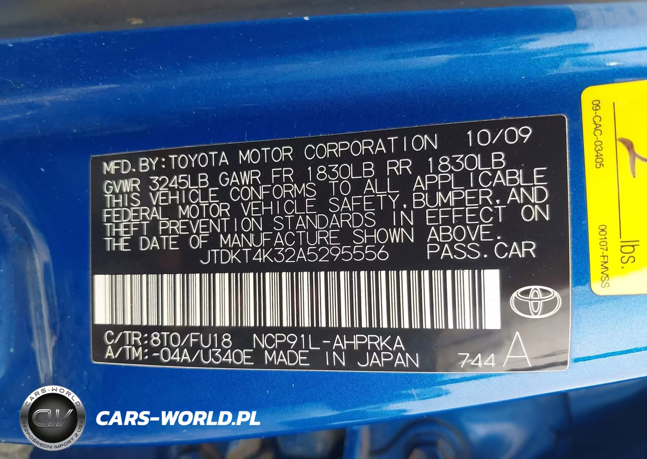 2010 Toyota Yaris VIN:JTDKT4K32A5295556 - 9