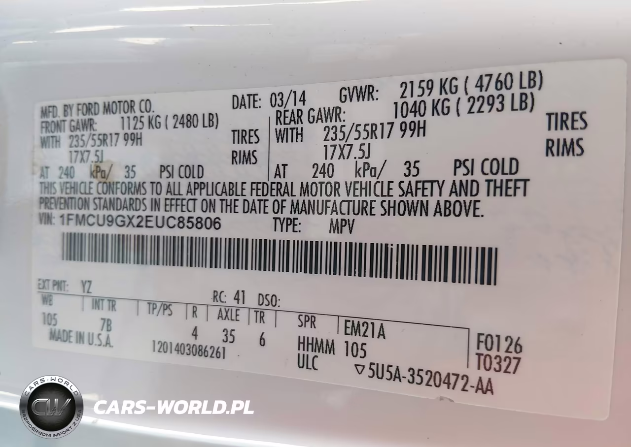 2014 Ford Escape Se VIN:1FMCU9GX2EUC85806 - 9