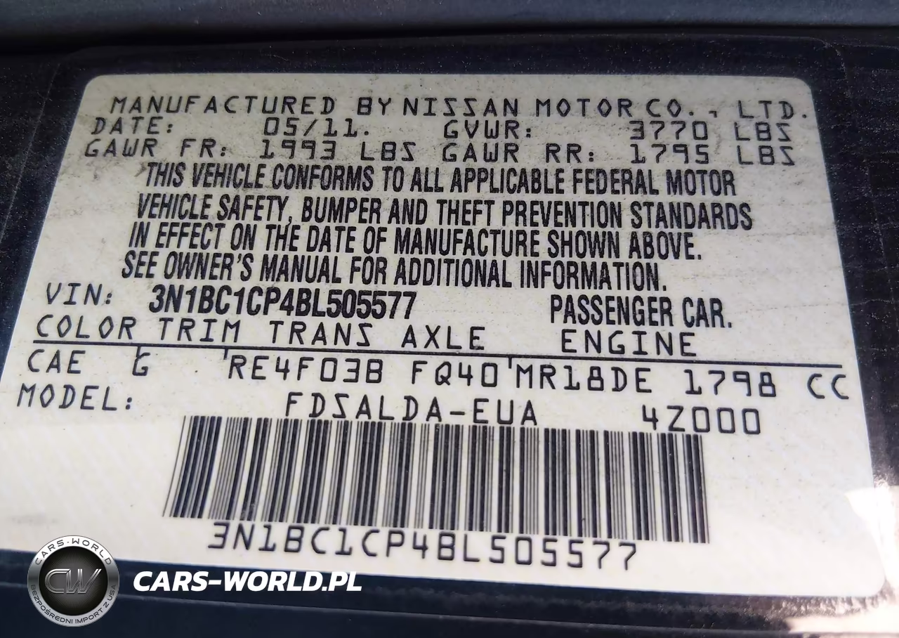 2011 Nissan Versa 1.8S VIN:3N1BC1CP4BL505577 - 9