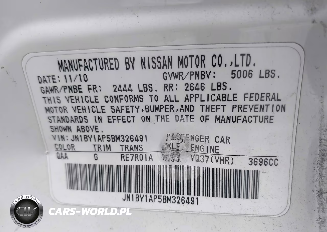 2011 Infiniti M37 VIN:JN1BY1AP5BM326491 - 9