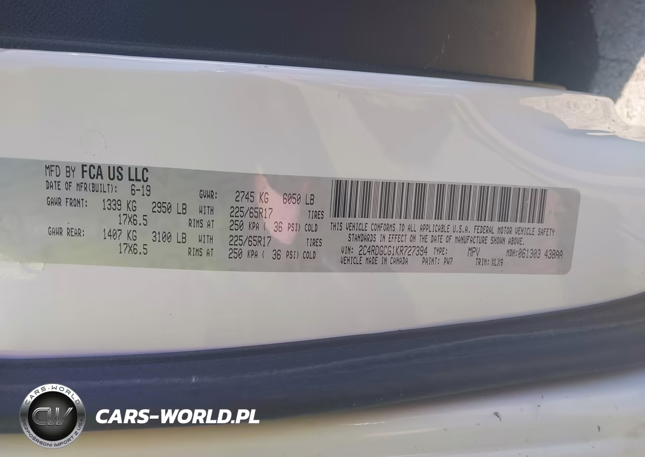 2019 Dodge Grand Caravan Sxt VIN:2C4RDGCG1KR727394 - 9