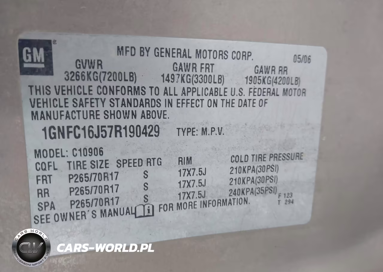 2007 Chevrolet Suburban 1500 Lt VIN:1GNFC16J57R190429 - 9