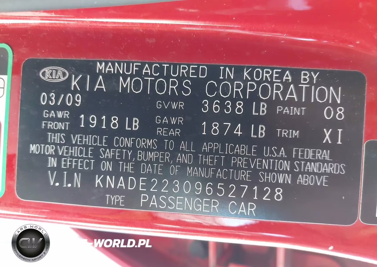 2009 Kia Rio Lx VIN:KNADE223096527128 - 9