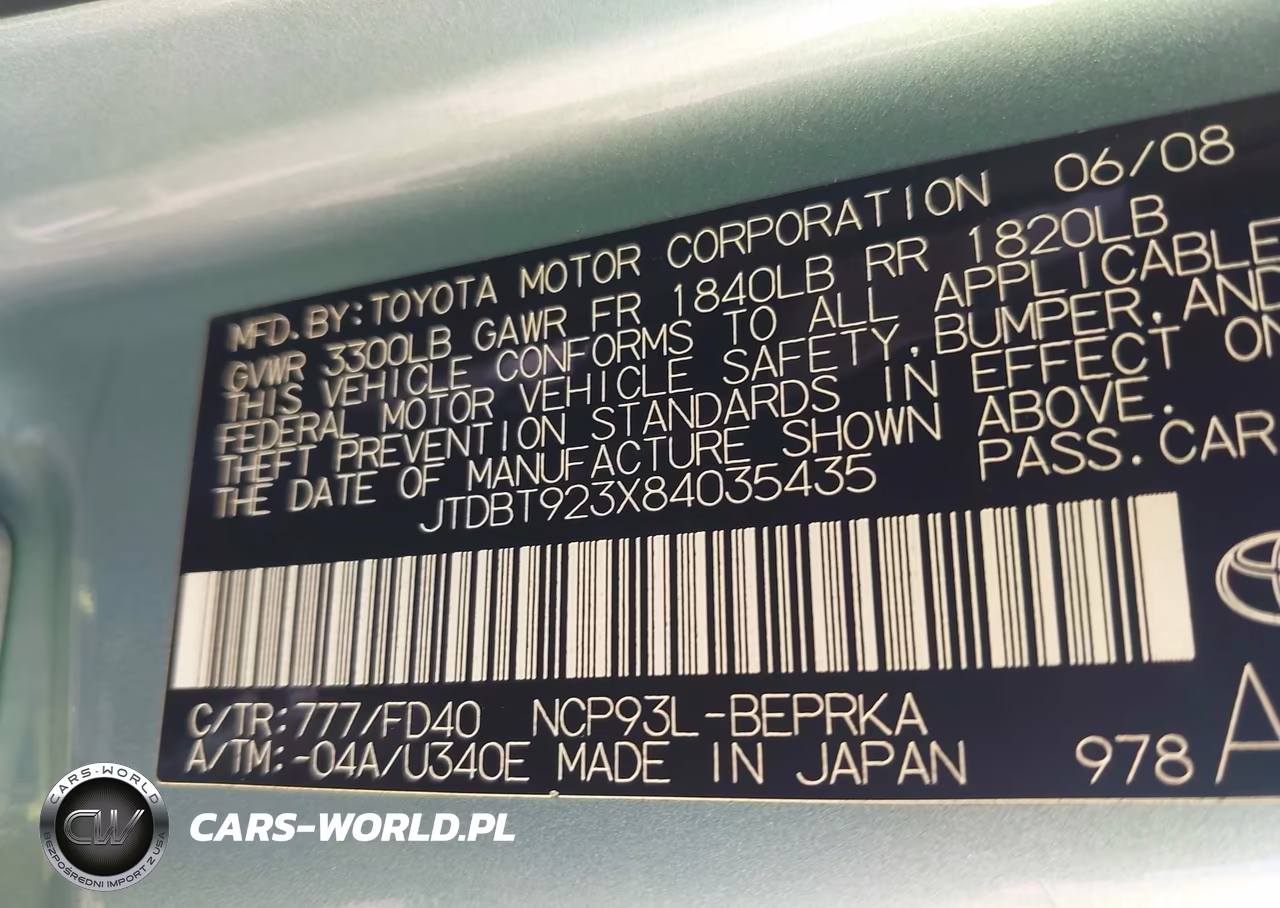 2008 Toyota Yaris VIN:JTDBT923X84035435 - 9