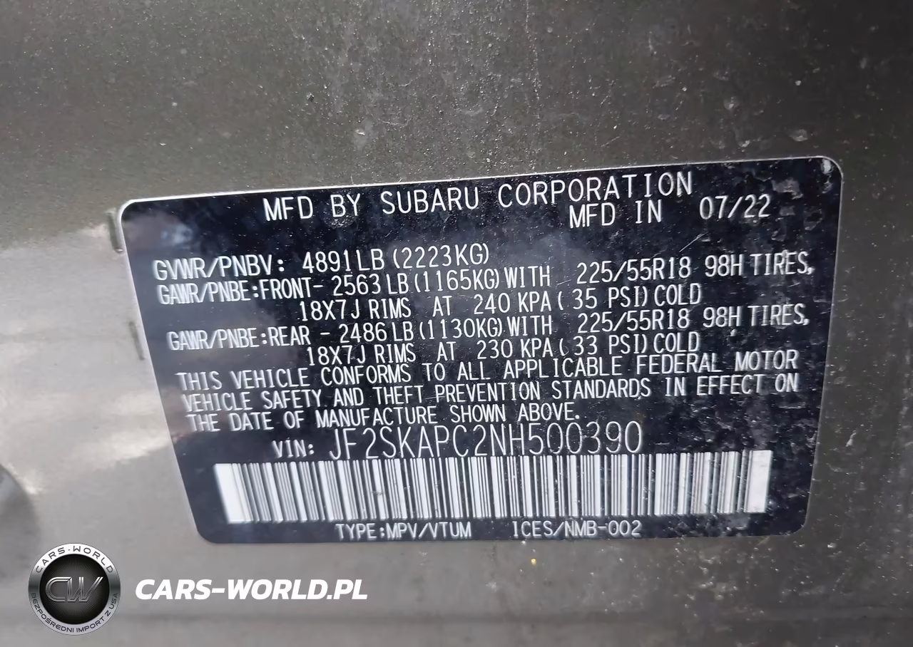 2022 Subaru Forester Limited VIN:JF2SKAPC2NH500390 - 9