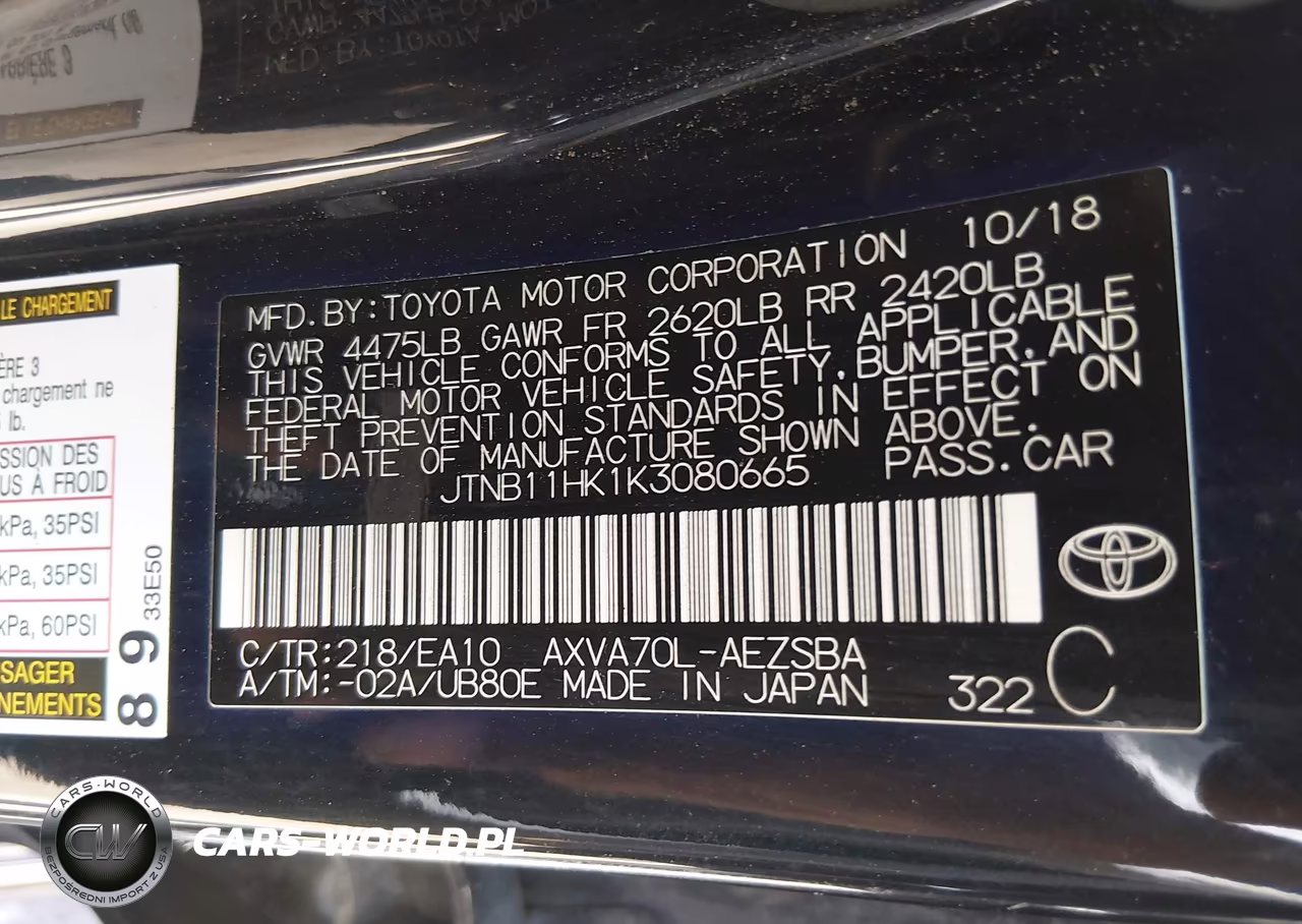 2019 Toyota Camry Se VIN:JTNB11HK1K3080665 - 9