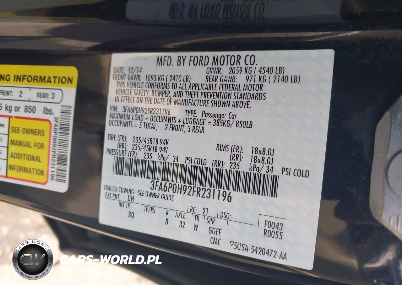 2015 Ford Fusion Se VIN:3FA6P0H92FR231196 - 9