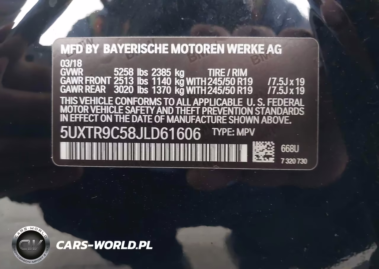 2018 BMW X3 xDrive30I VIN:5UXTR9C58JLD61606 - 9