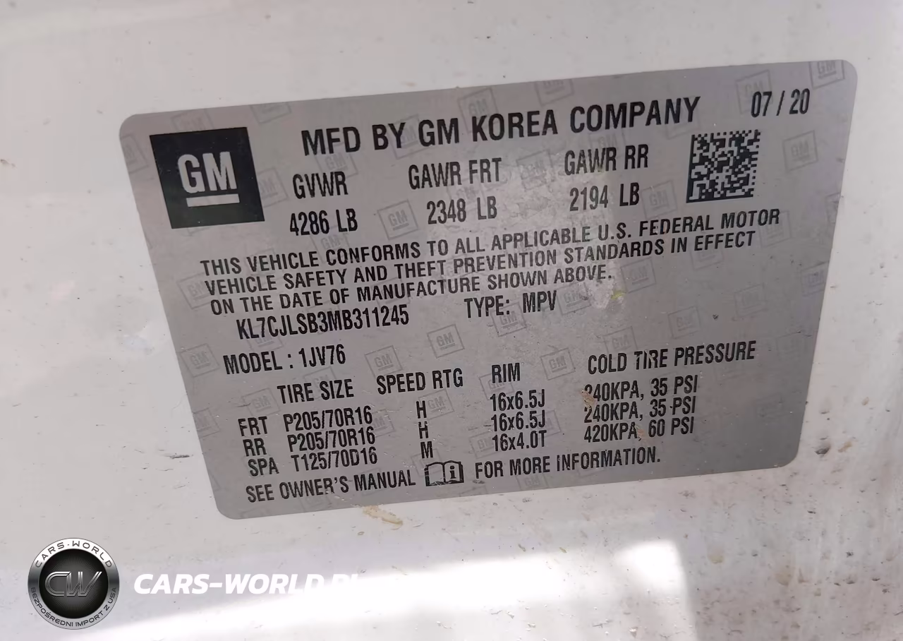 2021 Chevrolet Trax Fwd Lt VIN:KL7CJLSB3MB311245 - 9