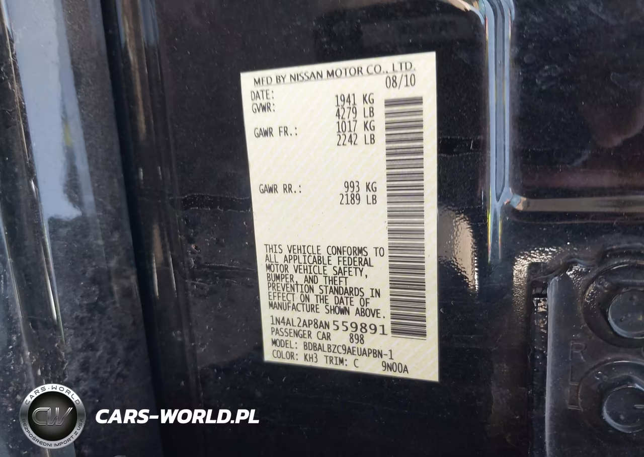 2010 Nissan Altima 2.5 S VIN:1N4AL2AP8AN559891 - 9