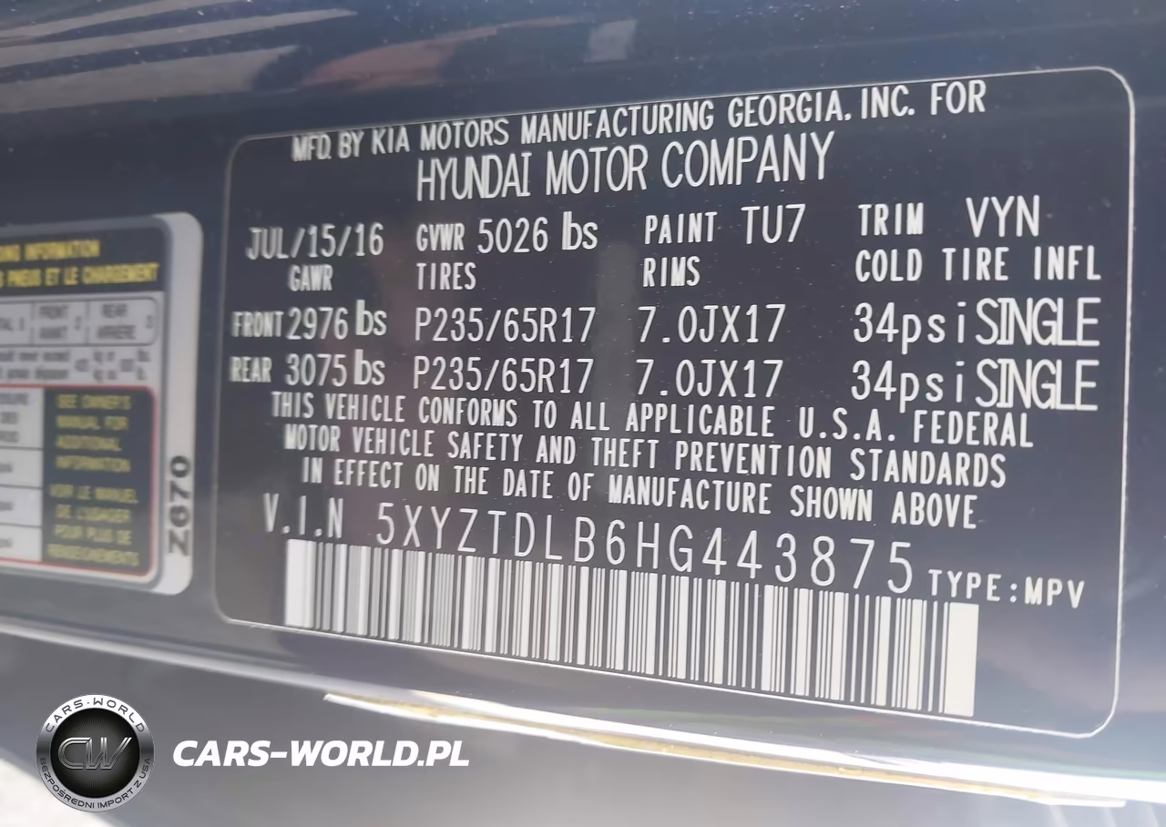2017 Hyundai Santa Fe Sport 2.4L VIN:5XYZTDLB6HG443875 - 9