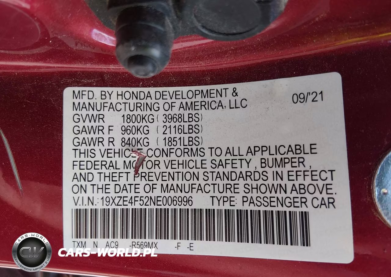 2022 Honda Insight Ex VIN:19XZE4F52NE006996 - 9