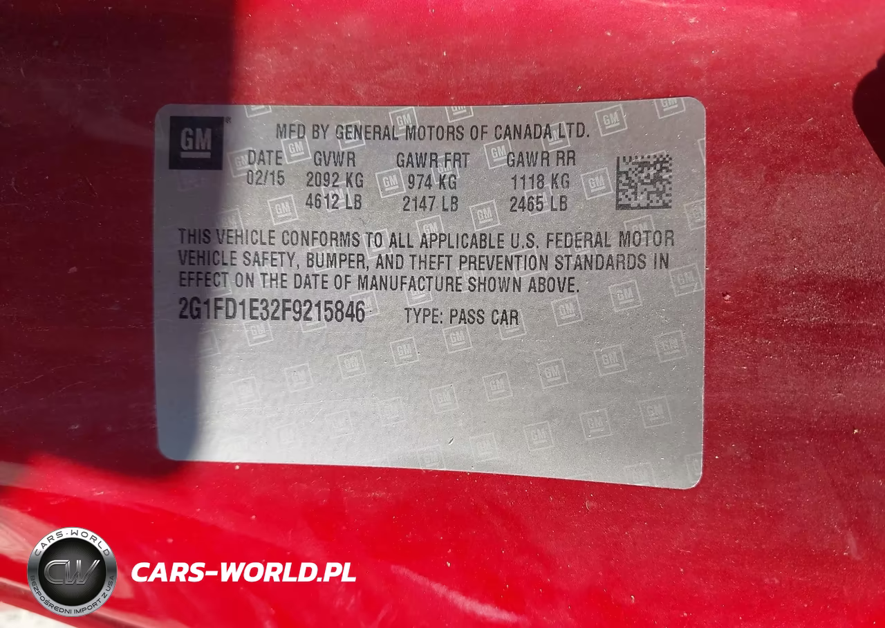2015 Chevrolet Camaro 1Lt VIN:2G1FD1E32F9215846 - 9