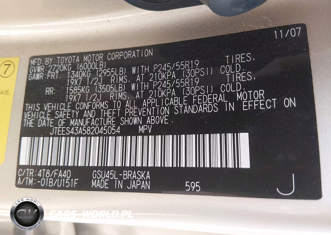 2008 Toyota Highlander Sport VIN:JTEES43A582045054 - 9