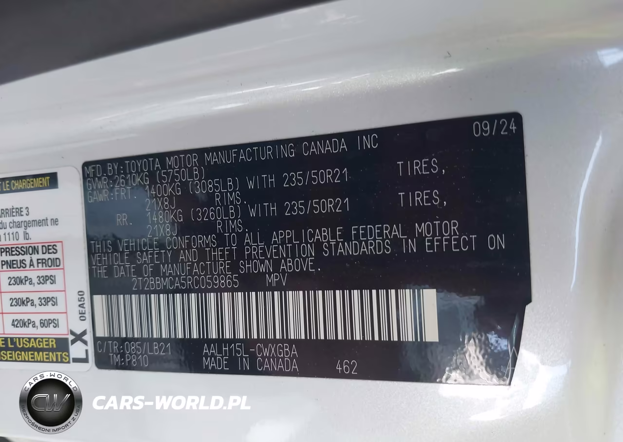 2024 Lexus Rx 350H Premium Plus VIN:2T2BBMCA5RC059865 - 9