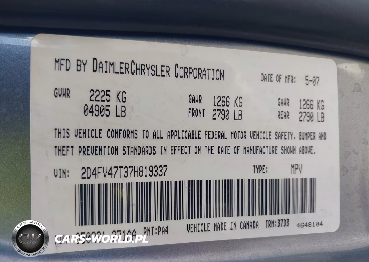 2007 Dodge Magnum VIN:2D4FV47T37H819337 - 9