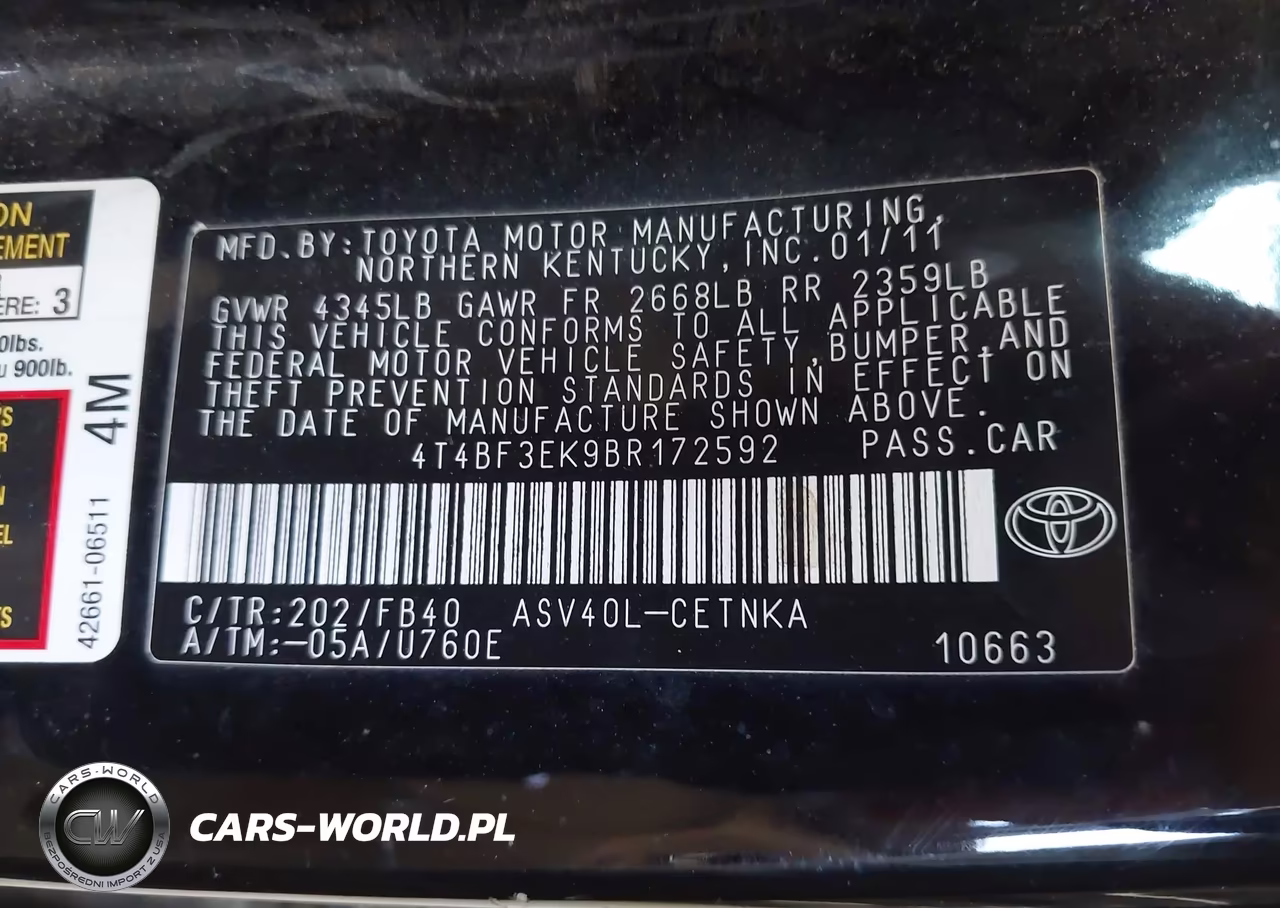2011 Toyota Camry Le VIN:4T4BF3EK9BR172592 - 9