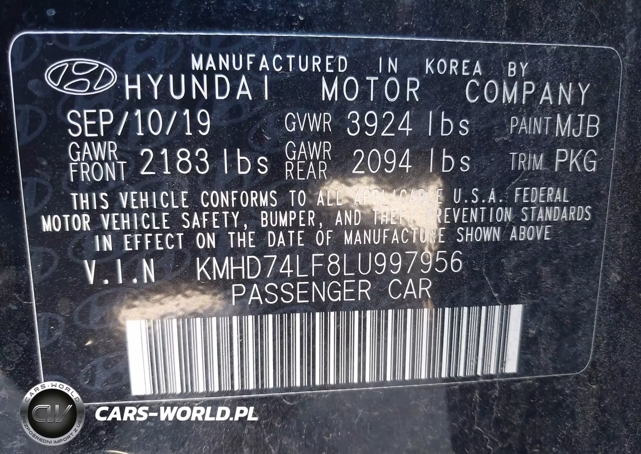 2020 Hyundai Elantra Se VIN:KMHD74LF8LU997956 - 9