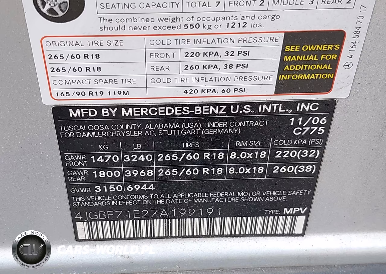 2007 Mercedes-Benz Gl 450 4Matic VIN:4JGBF71E27A199191 - 9