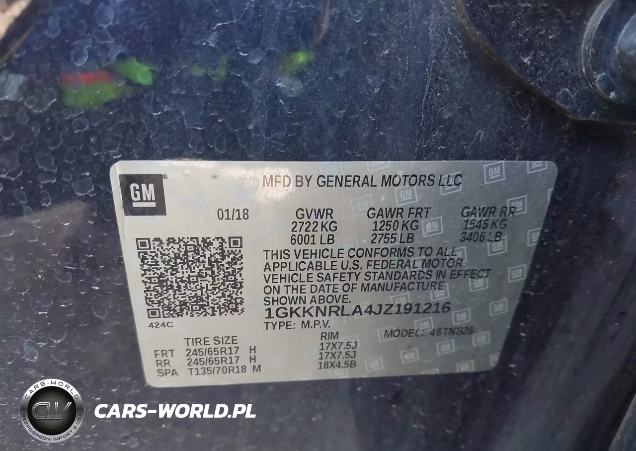 2018 GMC Acadia Sle-1 VIN:1GKKNRLA4JZ191216 - 9