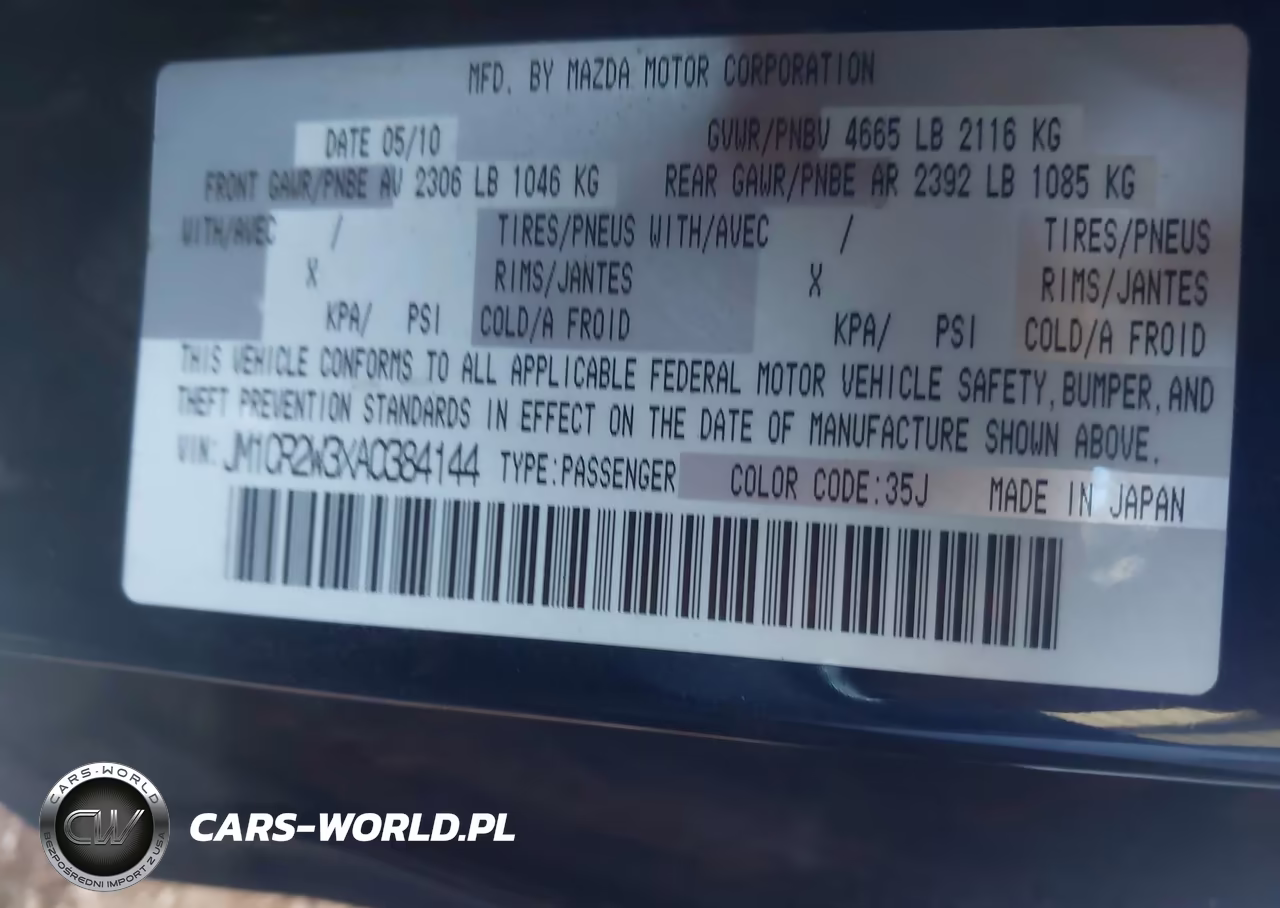 2010 Mazda Mazda5 Sport VIN:JM1CR2W3XA0384144 - 9