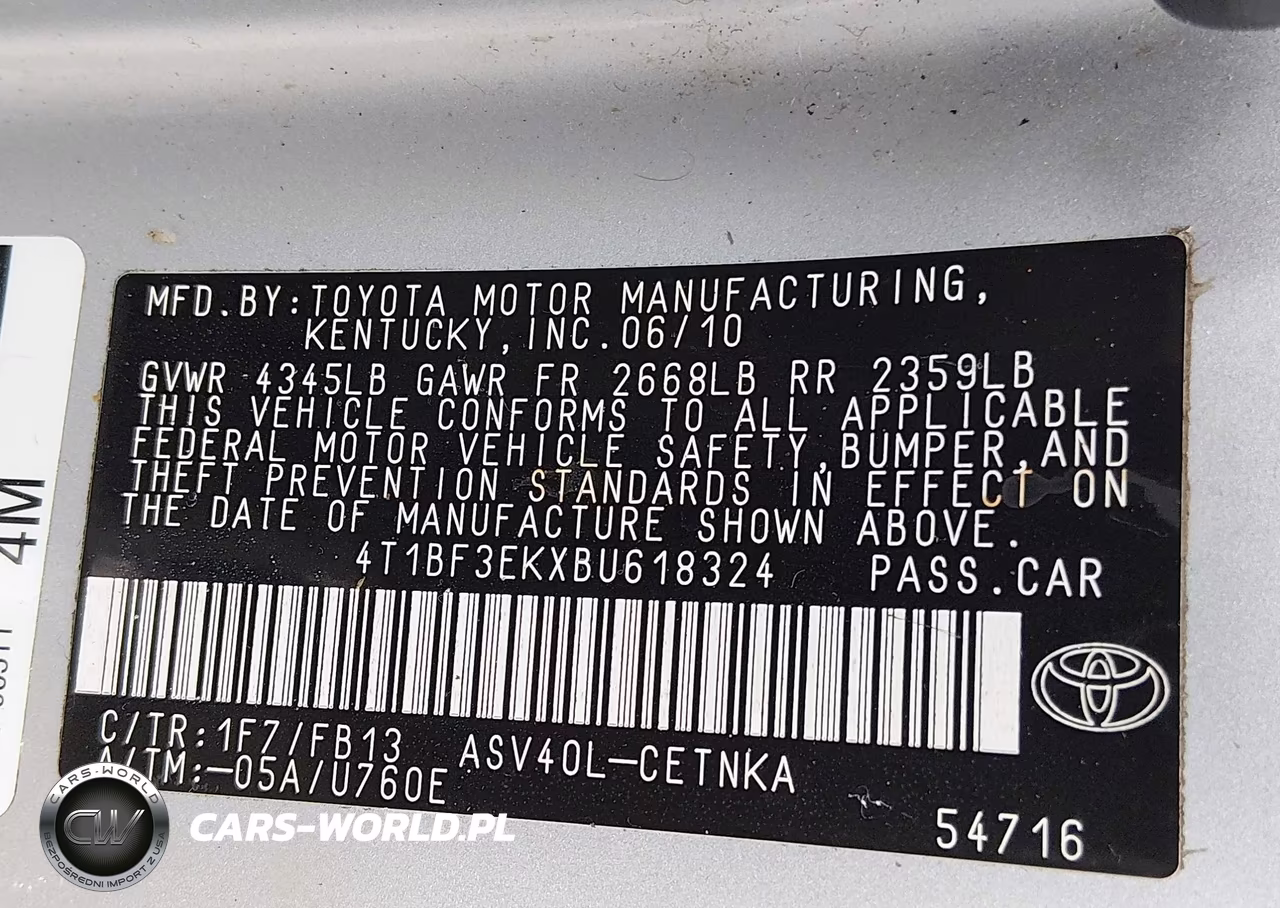 2011 Toyota Camry Le VIN:4T1BF3EKXBU618324 - 9