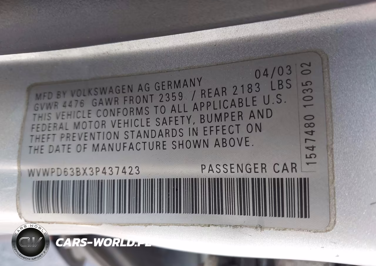 2003 Volkswagen Passat Gls VIN:WVWPD63BX3P437423 - 9