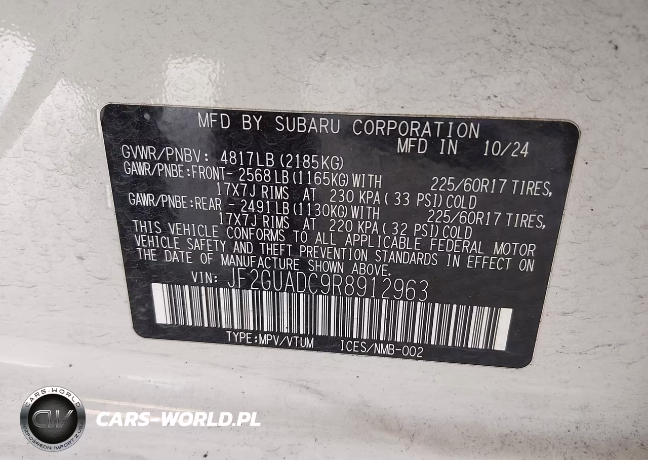 2024 Subaru Crosstrek Premium VIN:JF2GUADC9R8912963 - 9