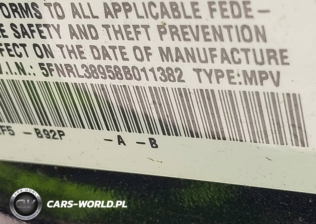 2008 Honda Odyssey Touring VIN:5FNRL38958B011382 - 9