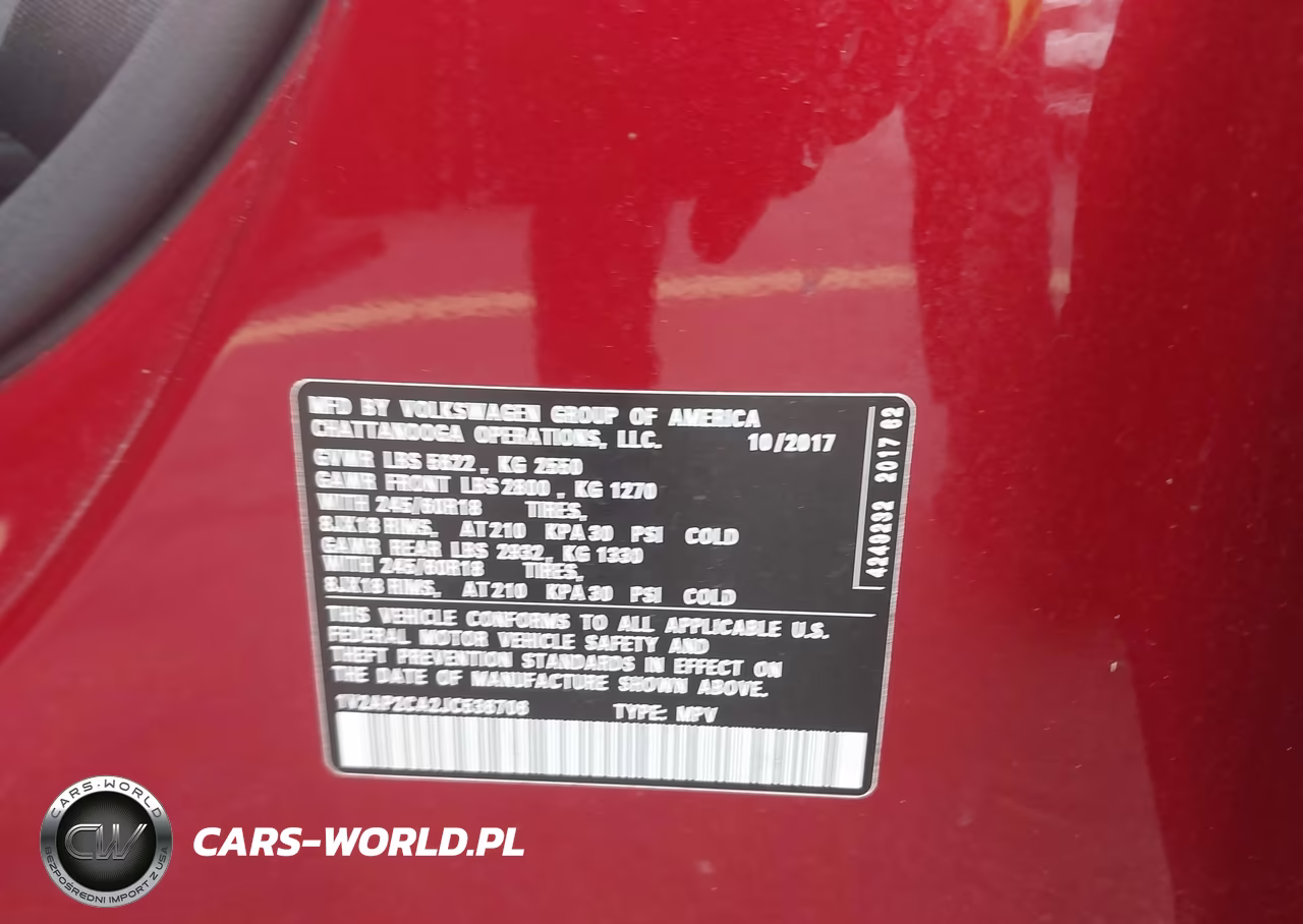 2018 Volkswagen Atlas 2.0T S VIN:1V2AP2CA2JC536706 - 9