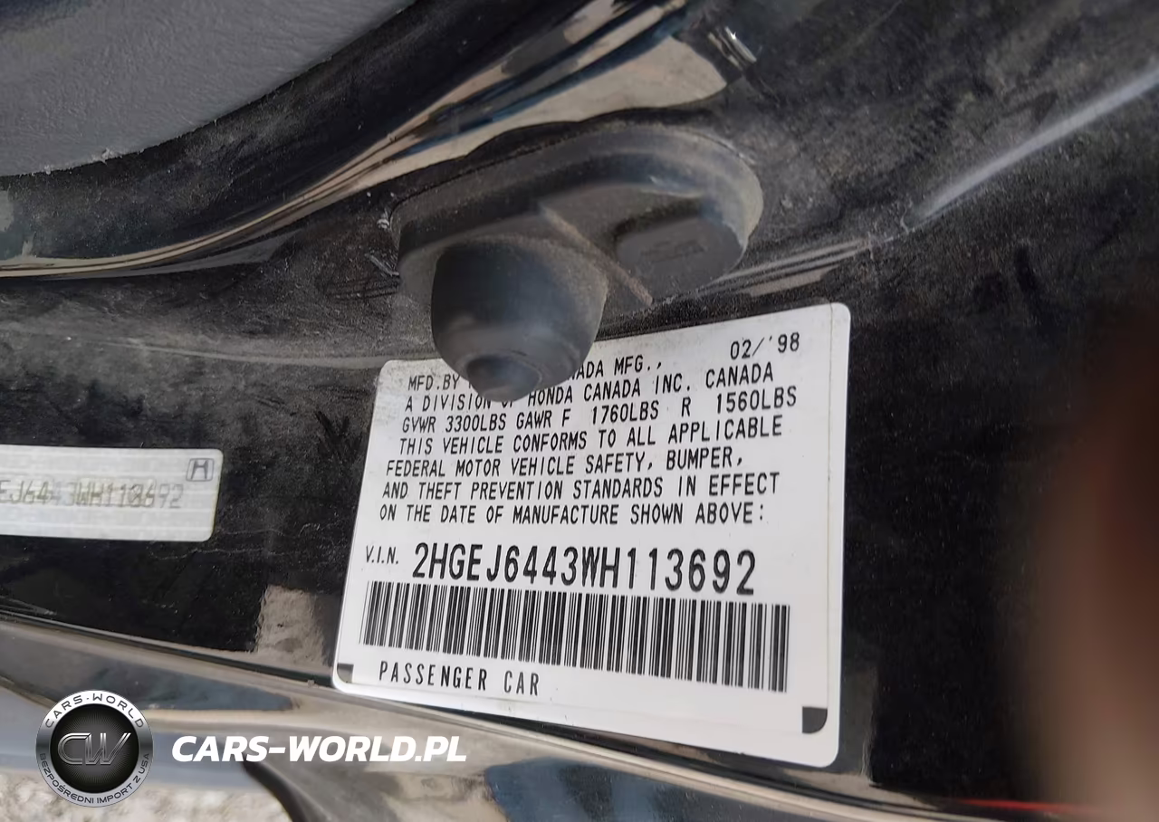 1998 Honda Civic Dx VIN:2HGEJ6443WH113692 - 9