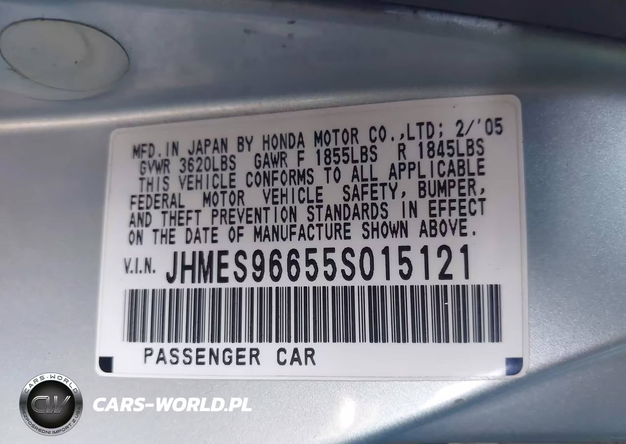 2005 Honda Civic Hybrid VIN:JHMES96655S015121 - 9