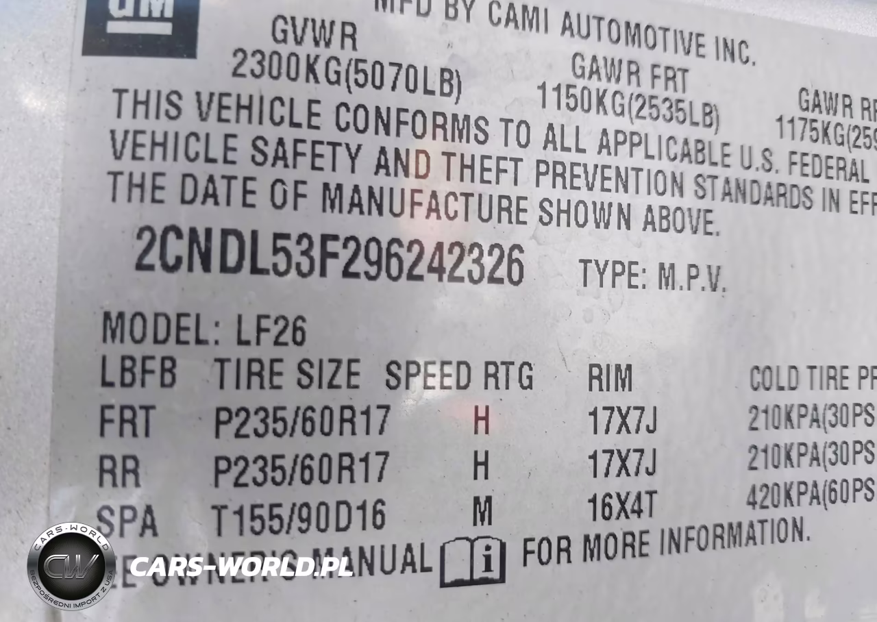 2009 Chevrolet Equinox Lt VIN:2CNDL53F296242326 - 9