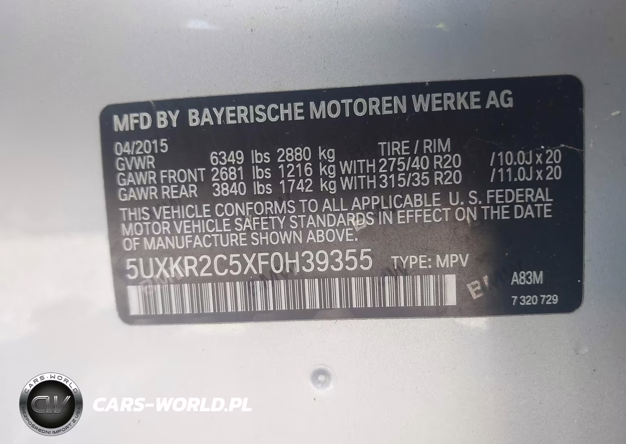 2015 BMW X5 Sdrive35I VIN:5UXKR2C5XF0H39355 - 9