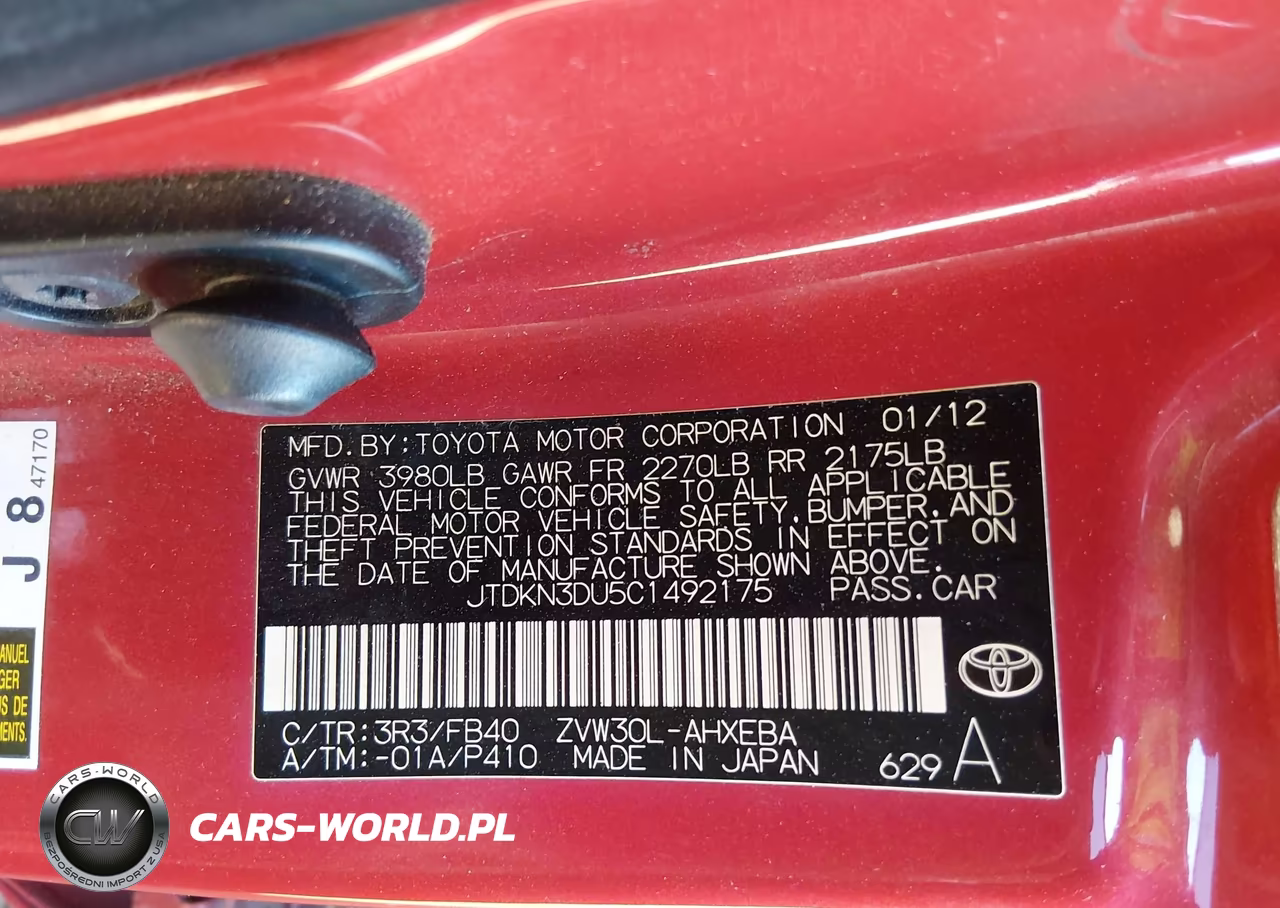 2012 Toyota Prius Three VIN:JTDKN3DU5C1492175 - 9