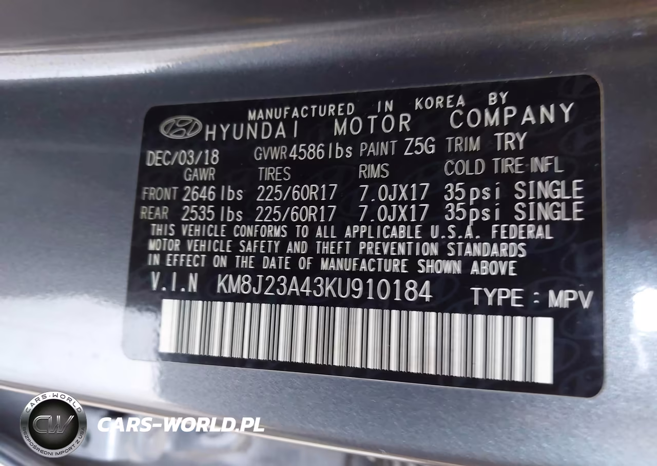 2019 Hyundai Tucson Se VIN:KM8J23A43KU910184 - 9