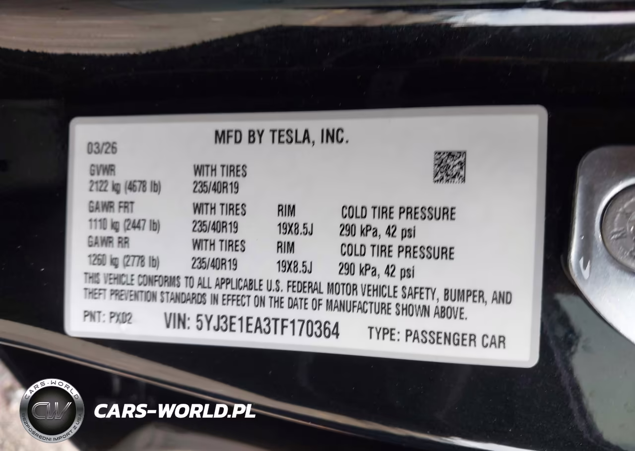 2026 Tesla Model 3 Premium Rear-Wheel Drive-Rear-Wheel Drive VIN:5YJ3E1EA3TF170364 - 9