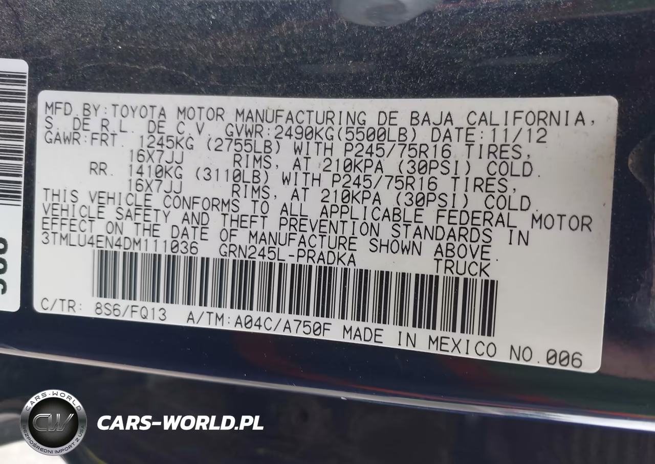 2013 Toyota Tacoma Base V6 VIN:3TMLU4EN4DM111036 - 9