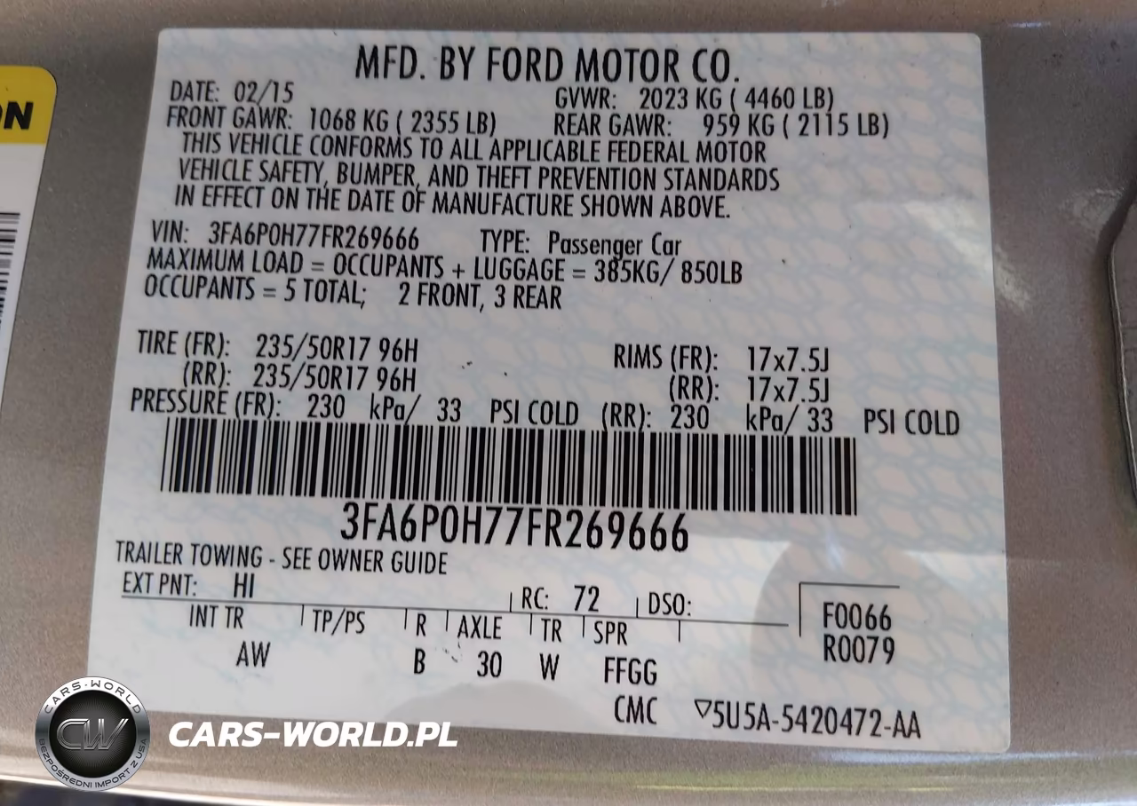 2015 Ford Fusion Se VIN:3FA6P0H77FR269666 - 9