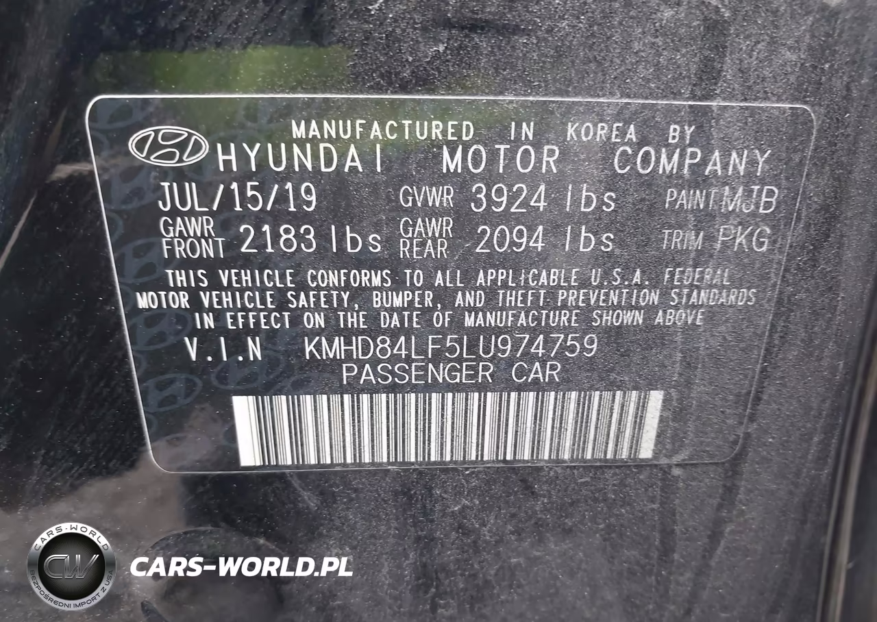 2020 Hyundai Elantra Sel VIN:KMHD84LF5LU974759 - 9