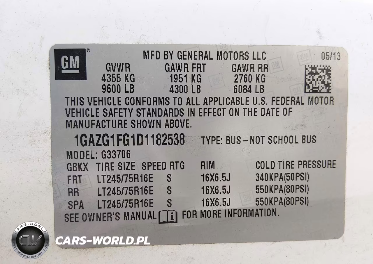 2013 Chevrolet Express 3500 Lt VIN:1GAZG1FG1D1182538 - 9