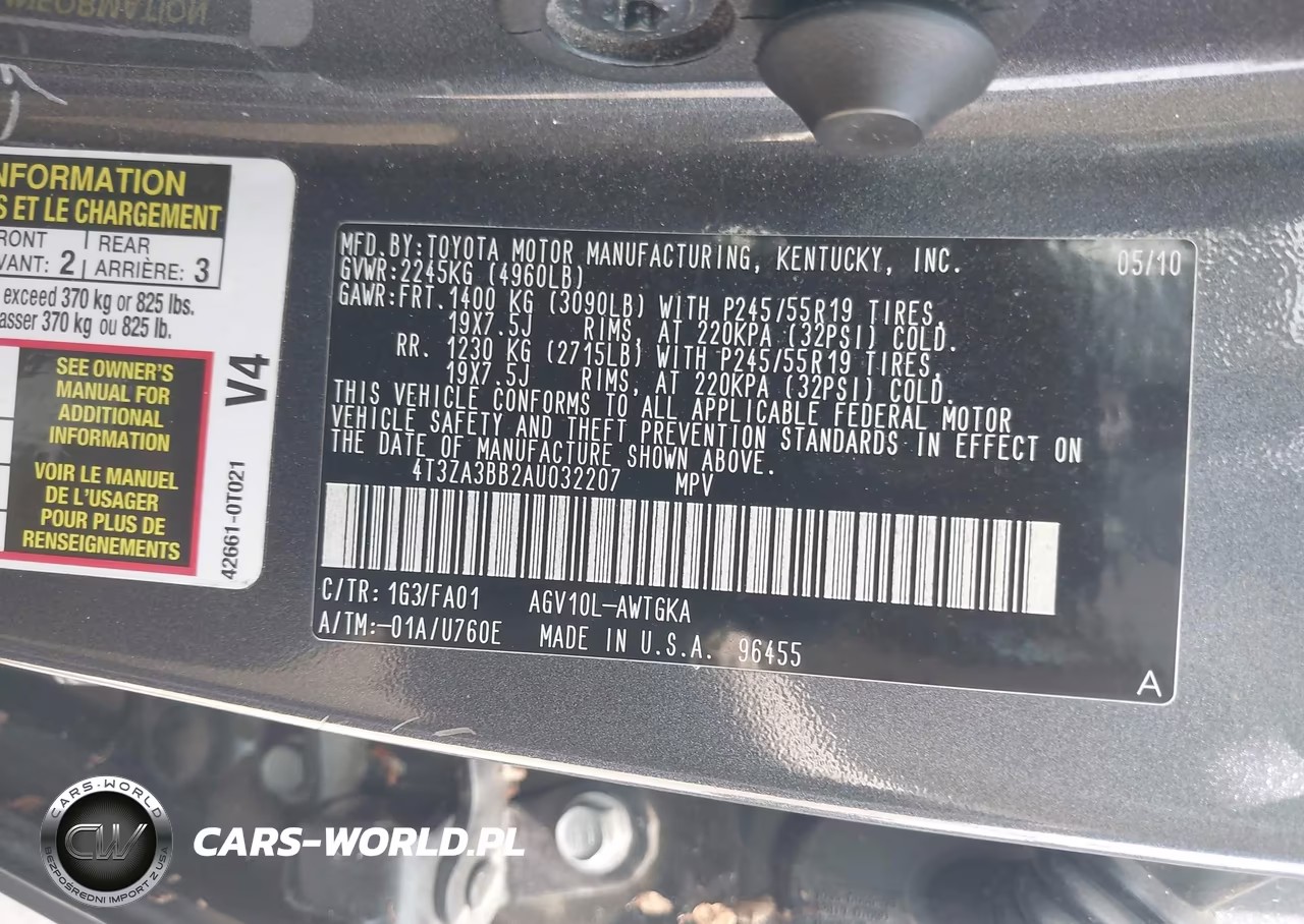 2010 Toyota Venza VIN:4T3ZA3BB2AU032207 - 9