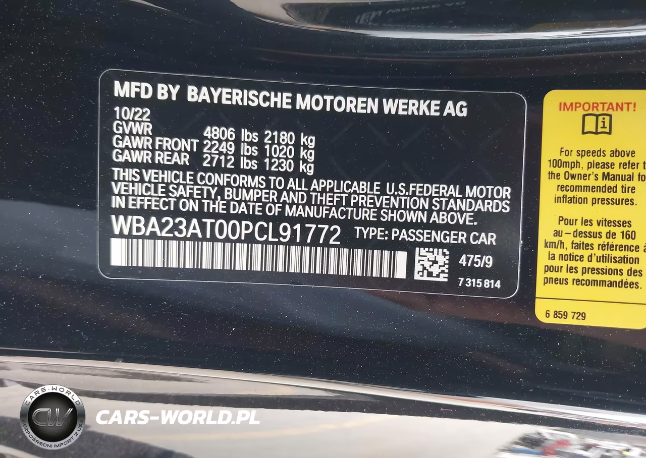 2023 BMW 430I VIN:WBA23AT00PCL91772 - 9