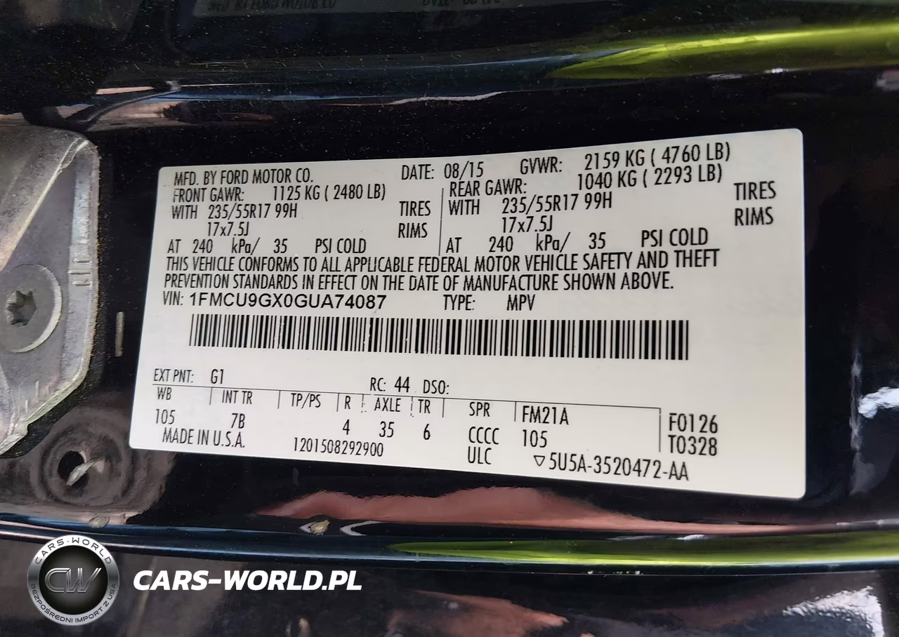 2016 Ford Escape Se VIN:1FMCU9GX0GUA74087 - 9