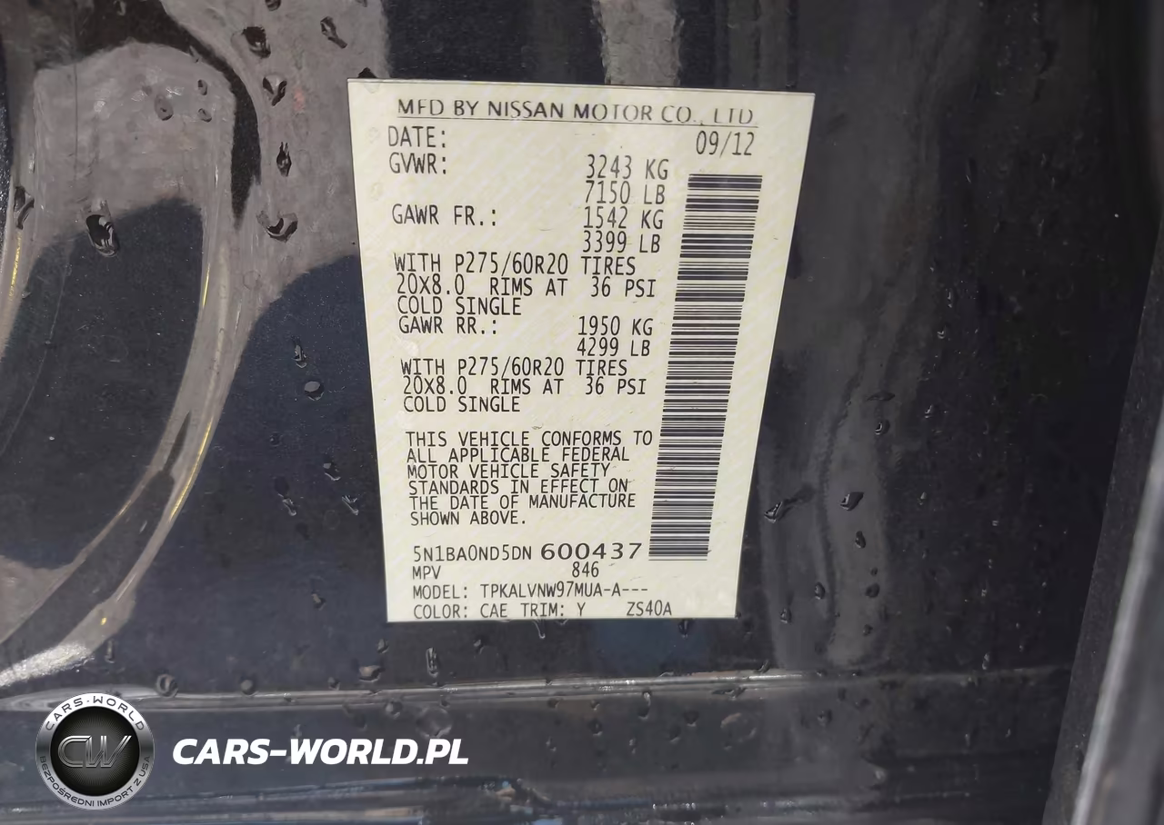 2013 Nissan Armada Sl VIN:5N1BA0ND5DN600437 - 9