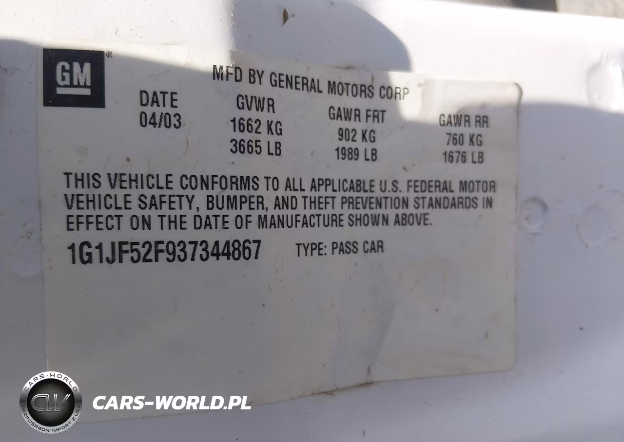 2003 Chevrolet Cavalier Ls VIN:1G1JF52F937344867 - 9