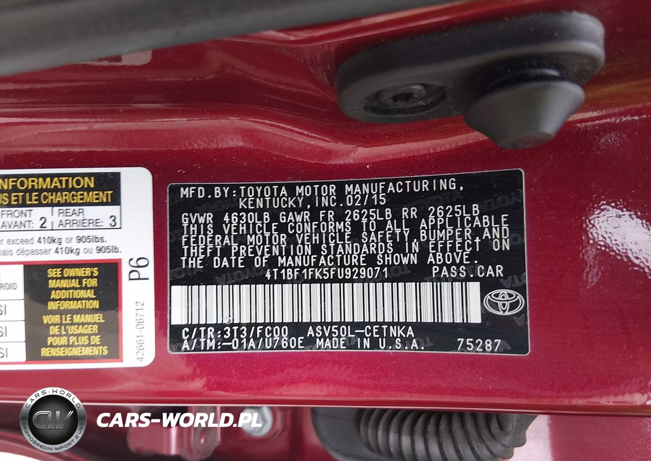 2015 Toyota Camry Le VIN:4T1BF1FK5FU929071 - 9