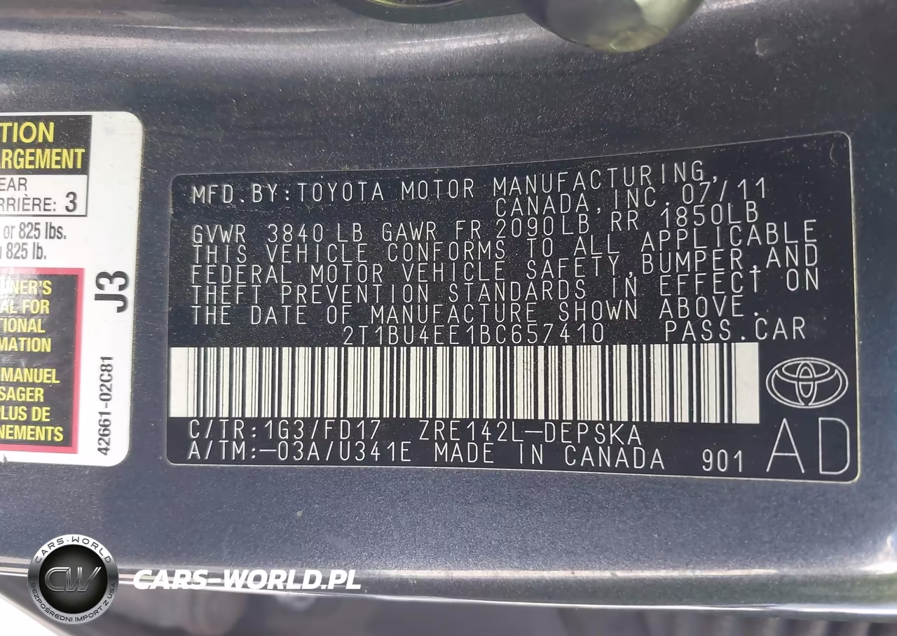 2011 Toyota Corolla S VIN:2T1BU4EE1BC657410 - 9