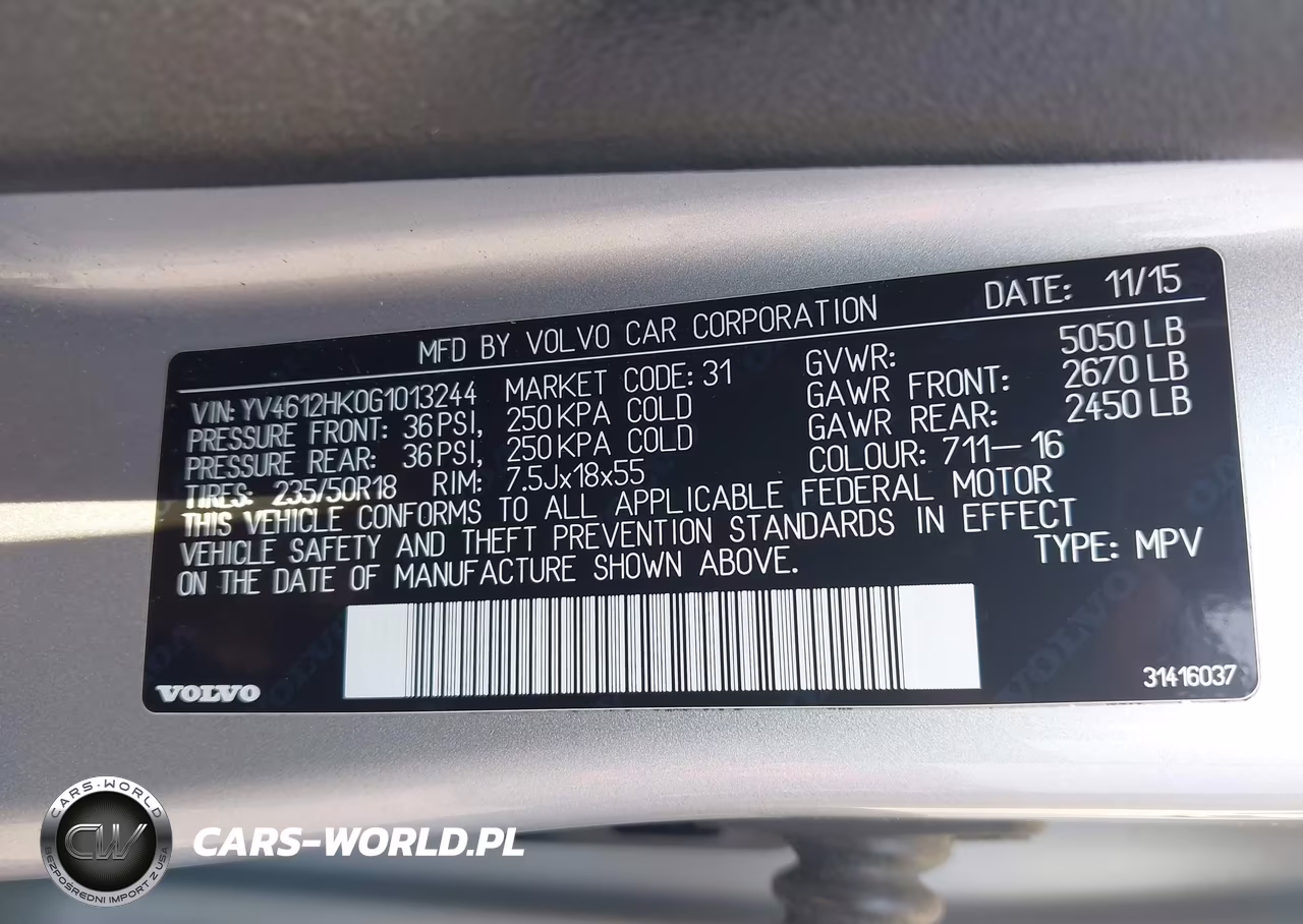 2016 Volvo V60 Cross Country T5 VIN:YV4612HK0G1013244 - 9